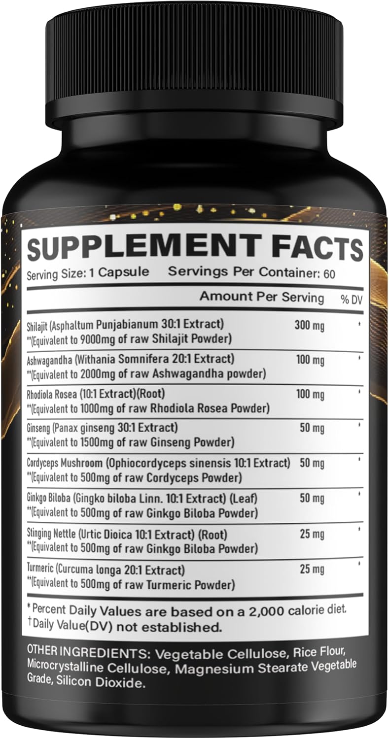 GiDa Cultura Shilajit y Sea Moss Combo - 120 cápsulas