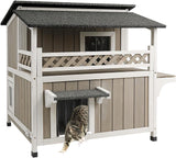 Casa para Gatos Exterior, Refugio Feral, Dos Pisos, Modelo 2023