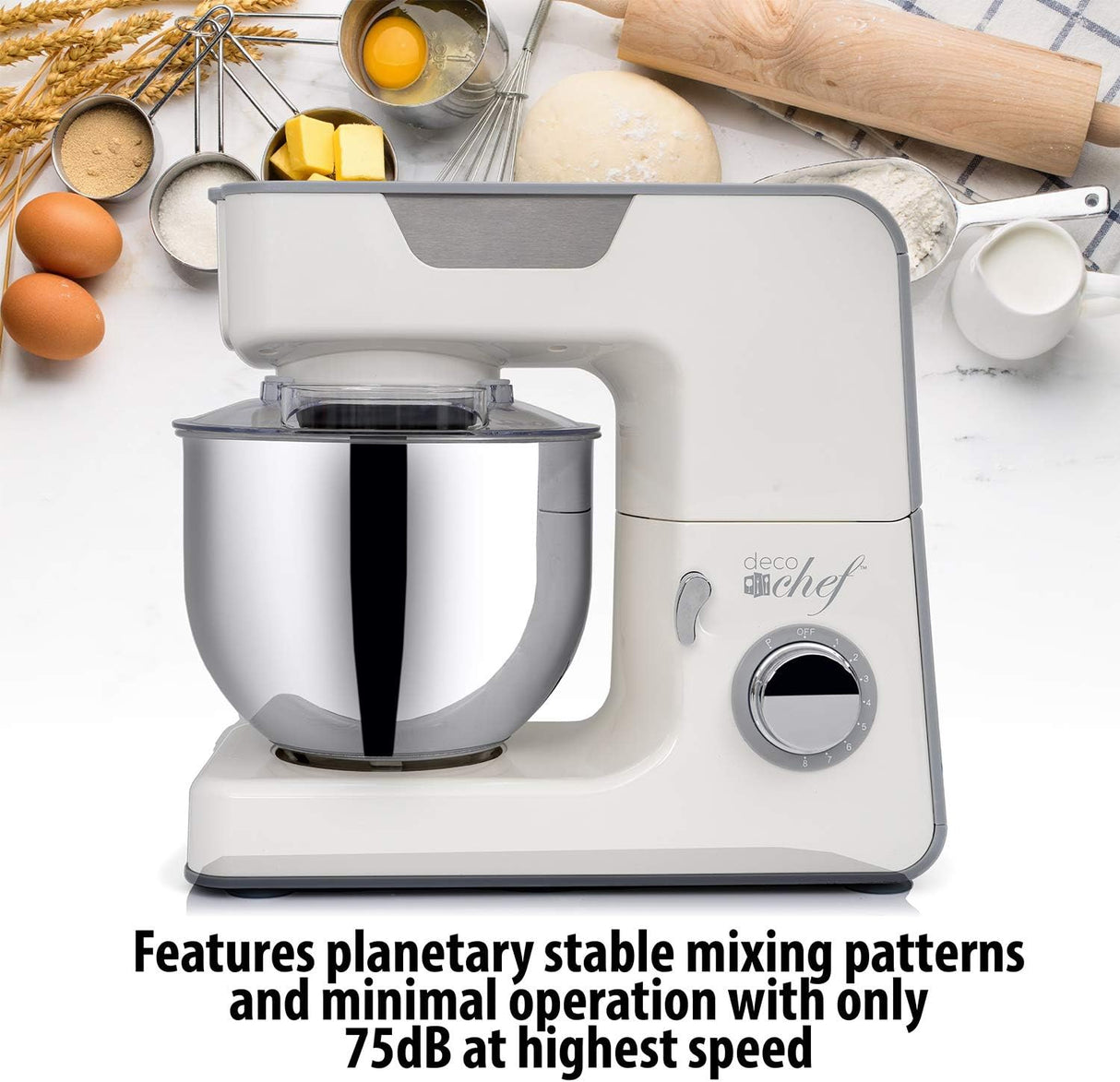 Mezcladora Deco Chef 5.5 QT, 550W, 8 Velocidades, Modelo 2023