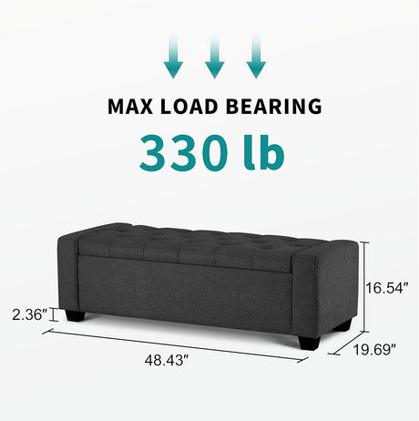 Ottomana de Almacenamiento con Bisagra de Seguridad