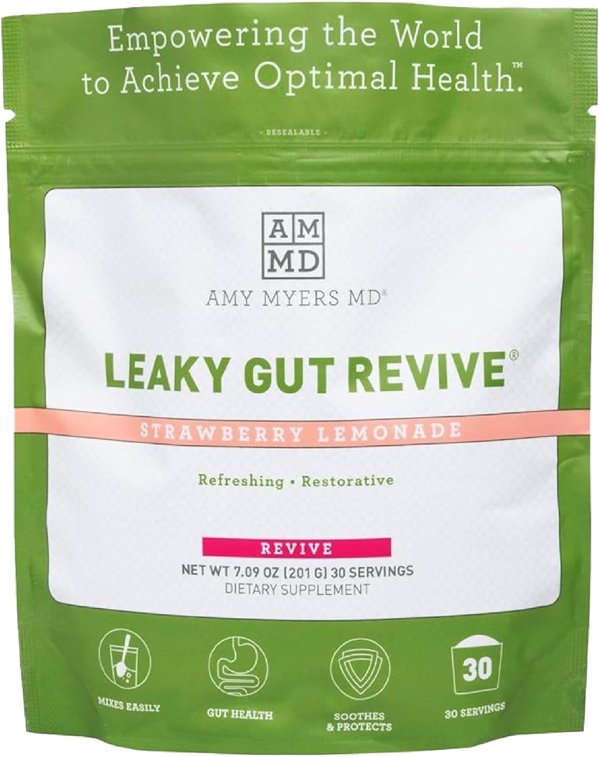 Poder Revive para Intestinos Amy Myers MD - L-Glutamina 7.09 Oz