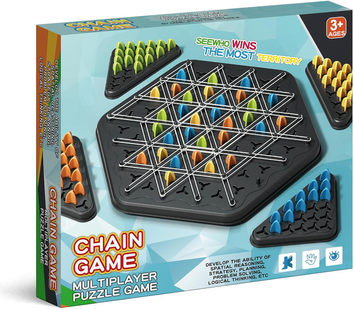 Juego de Ajedrez en Cadena, Juego de Mesa Familiar, 2-4 Jugadores