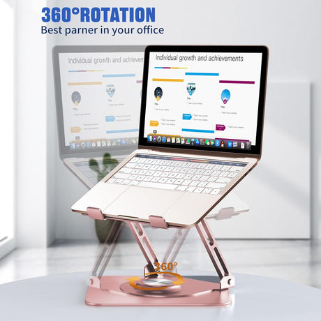 Soporte de portátil ajustable, base rotativa 360°, portátil 10-16