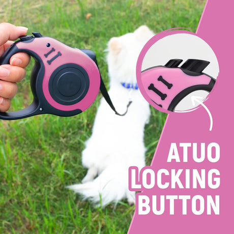 Correa de Perro Retráctil Automática con Mango Antideslizante