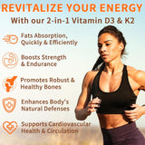 Suplemento de Vitamina D3 K2, 10000 IU, Salud Ósea y Inmunidad