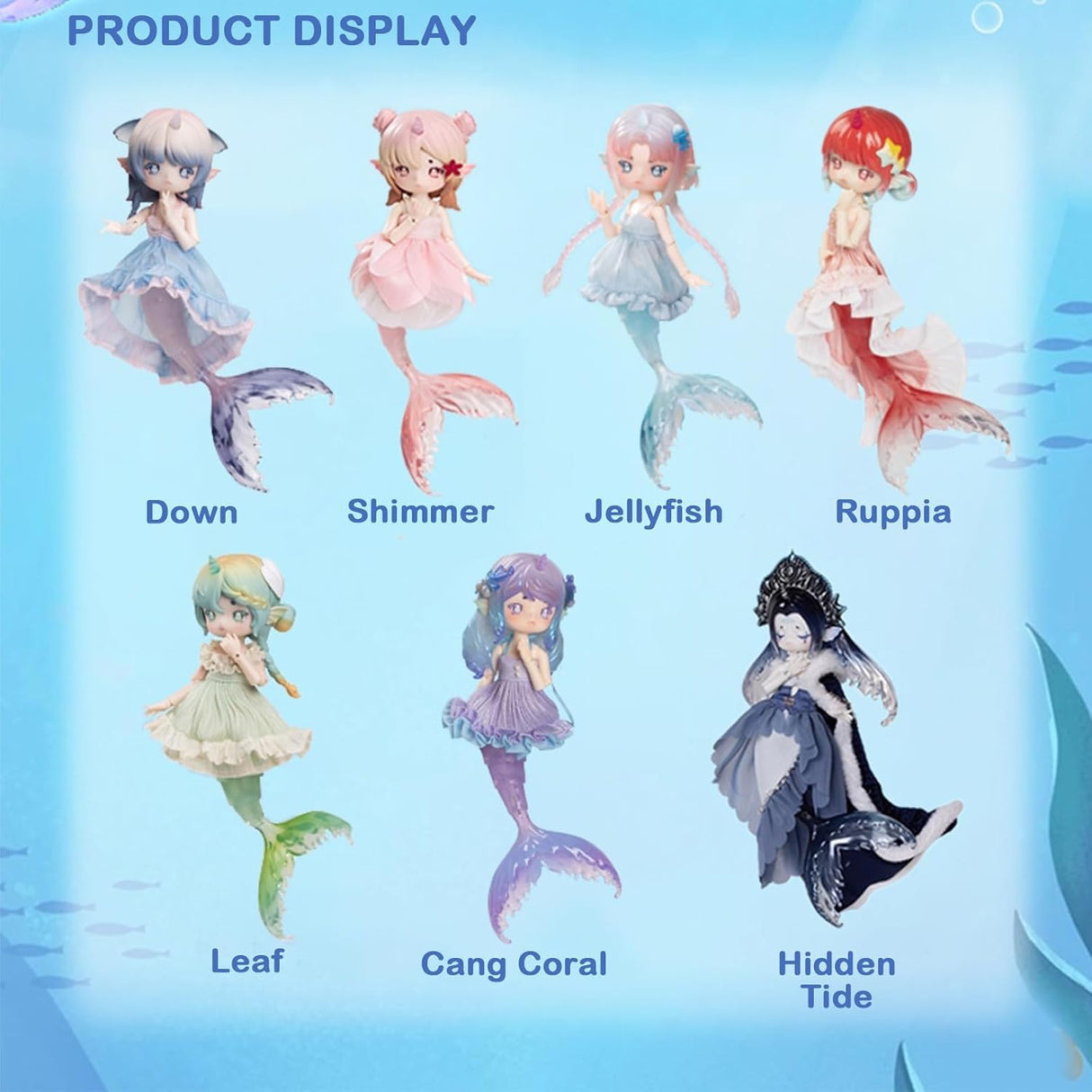 Muñeca BJD, Kawaii, posable, serie Sirena, Penny Mermaid-1pack