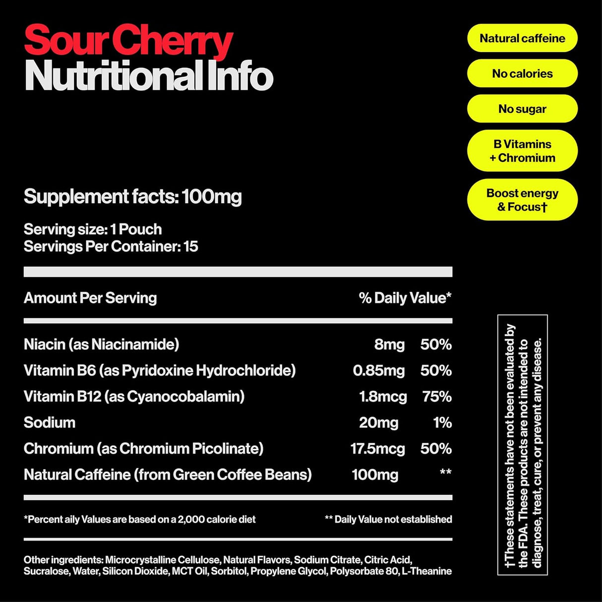Wip Energy Pouches | Caffeine Natural 100mg | Sour Cherry 15u
