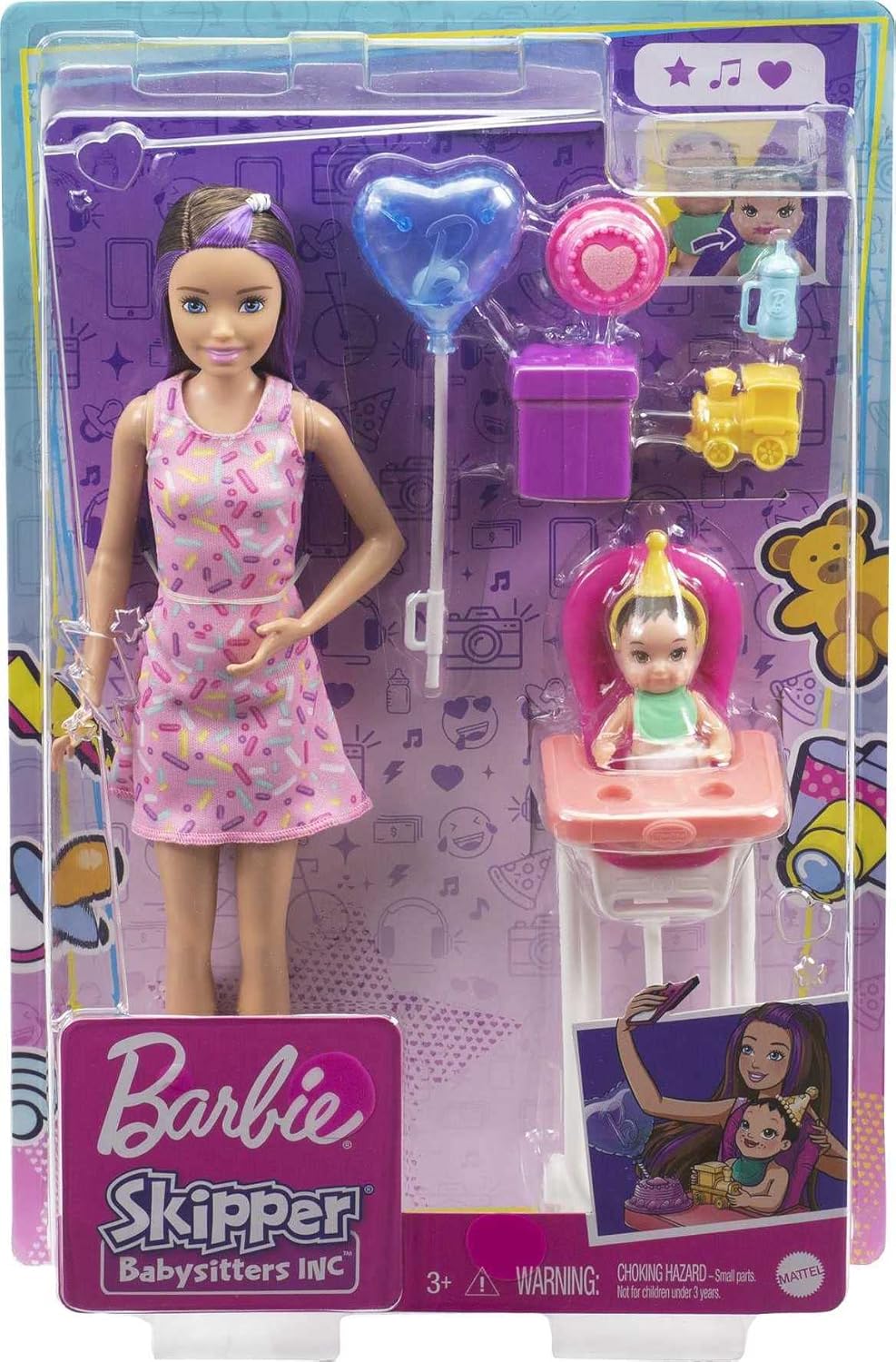 Barbie Skipper Babysitter Inc Set con Muñeca y Accesorios