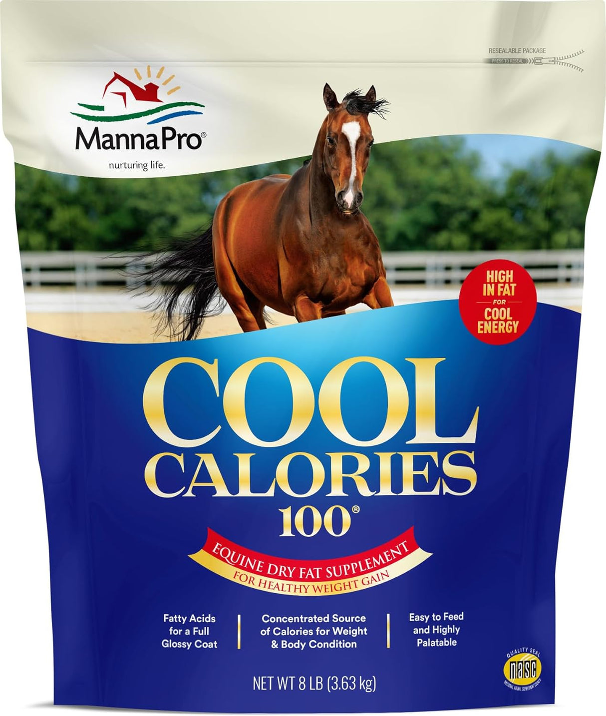 Suplemento de grasa equina Manna Pro Cool Calories 100 - 8 lbs