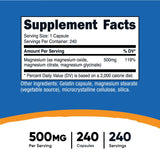 Complejo de Magnesio 500 mg, Óxido, Citrato y Glicinato