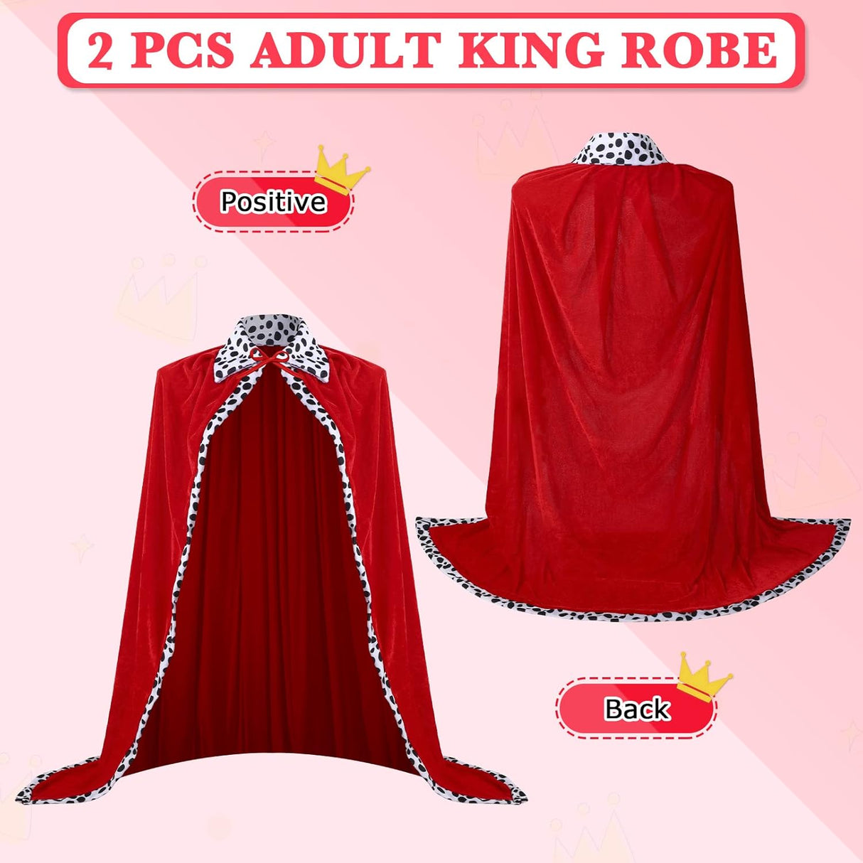 Disfraces  2 piezas de bata de tamaño King talla
