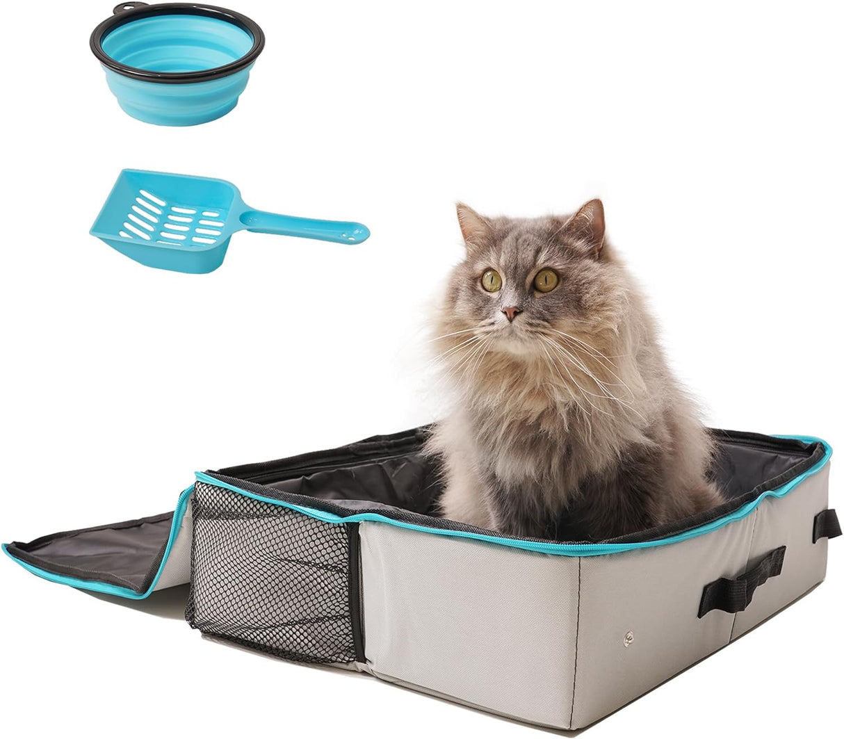 Caja de arena de viaje portátil para gatos PETKARAY