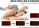 Reloj Digital Grande con Alarma, Doble Alarma y Brillo Ajustable