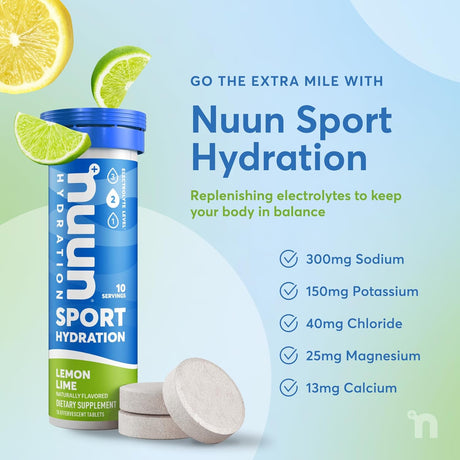 Suplemento Nuun Sport Tabletas de electrolitos  hidratación