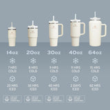 Vaso aislante con tapa 3 en 1, compatible con portavasos