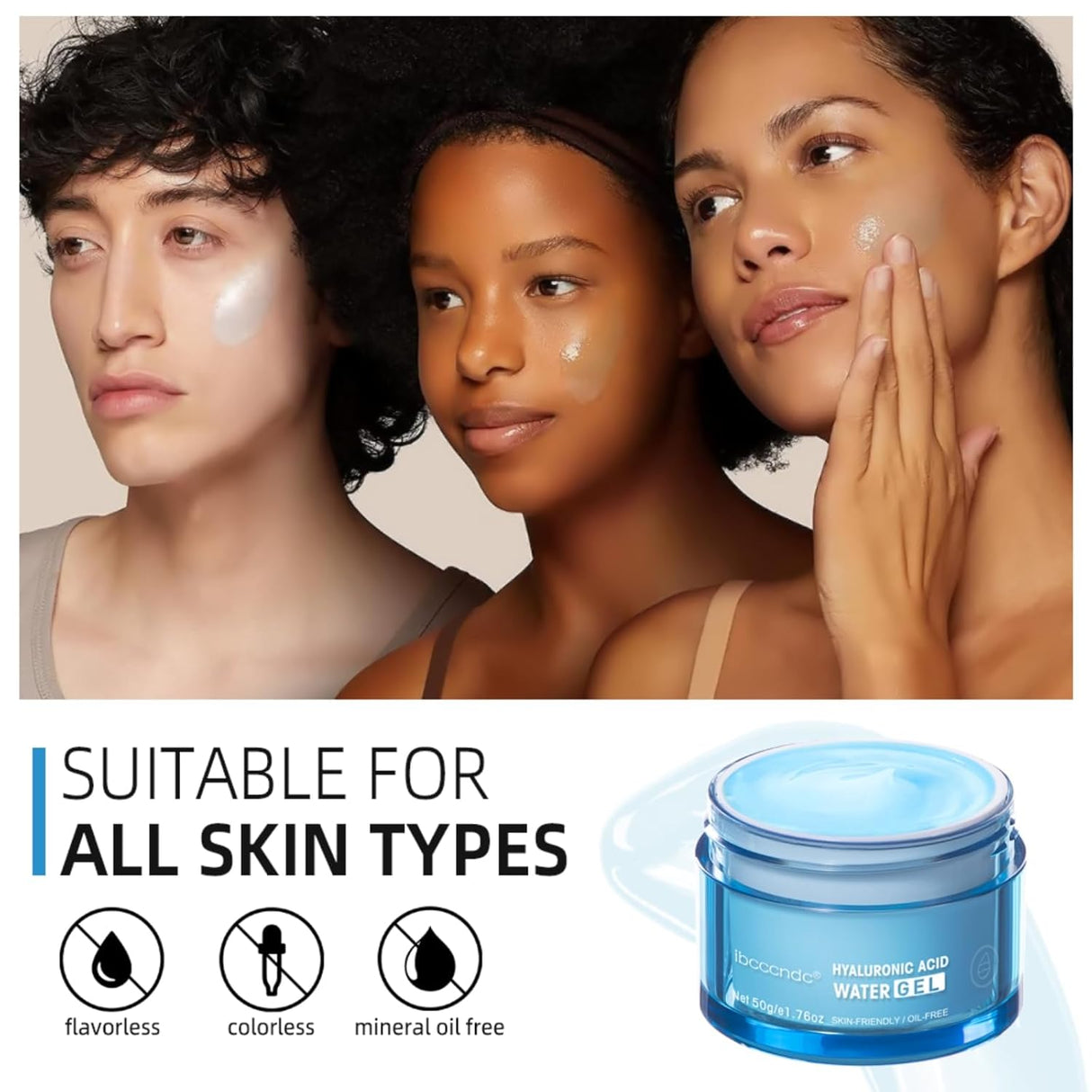 Crema hidratante facial de ácido hialurónico gel de agua