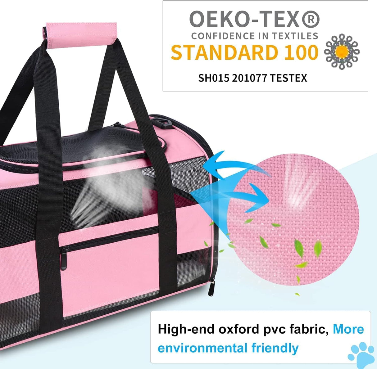 Transportín Suave Oeko-TEX para Gato y Perro Pequeño, TSA