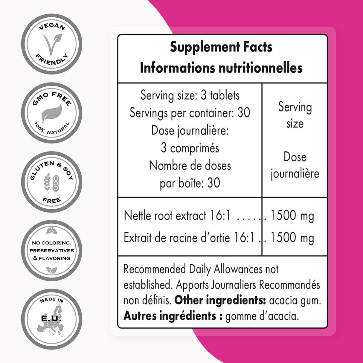 Extracto de Raíz de Ortiga 1500 mg - Supersmart - 90 Tabletas