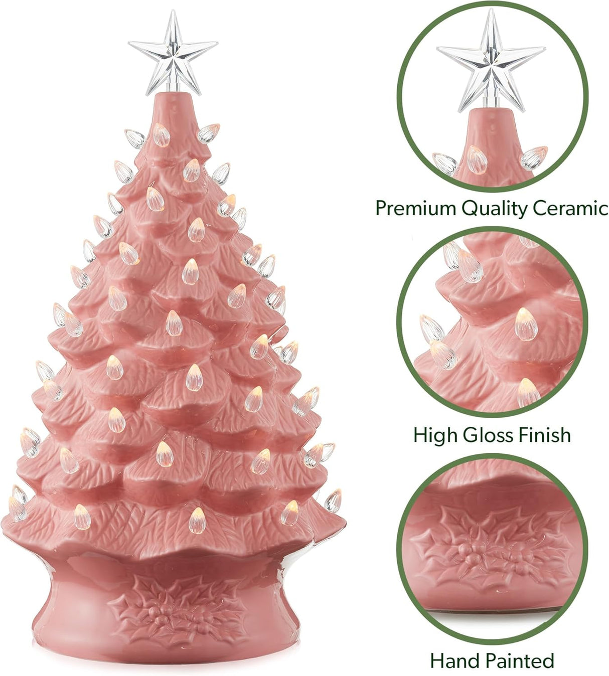 Árbol de Navidad Cerámico Casafield, 24 Preiluminado, 148 Luces
