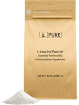 Pure Original Ingredients L-leucina (1 lb) en polvo, suplemento de aminoácidos esenciales, verificado en laboratorio