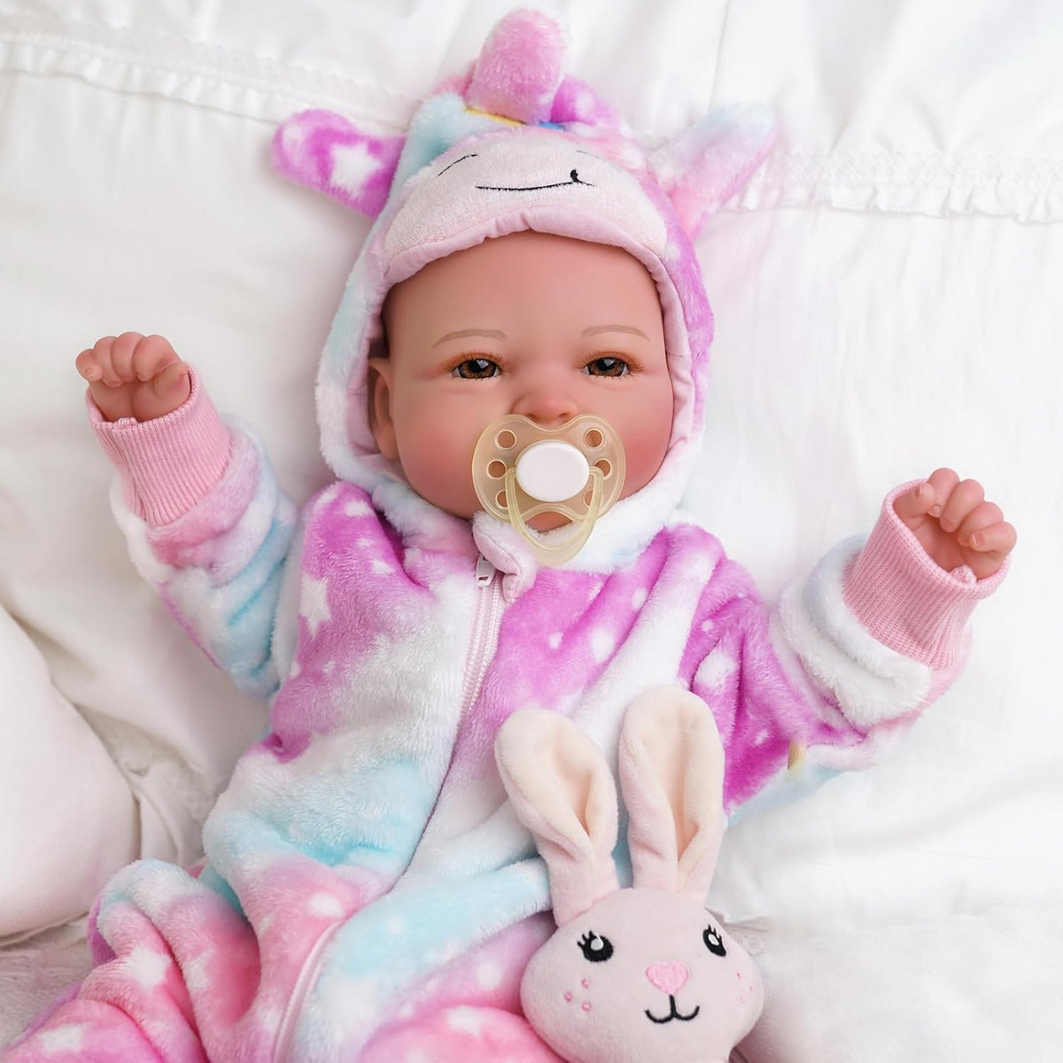Muñeca de bebé realista de 17 pulgadas con accesorios para jugar