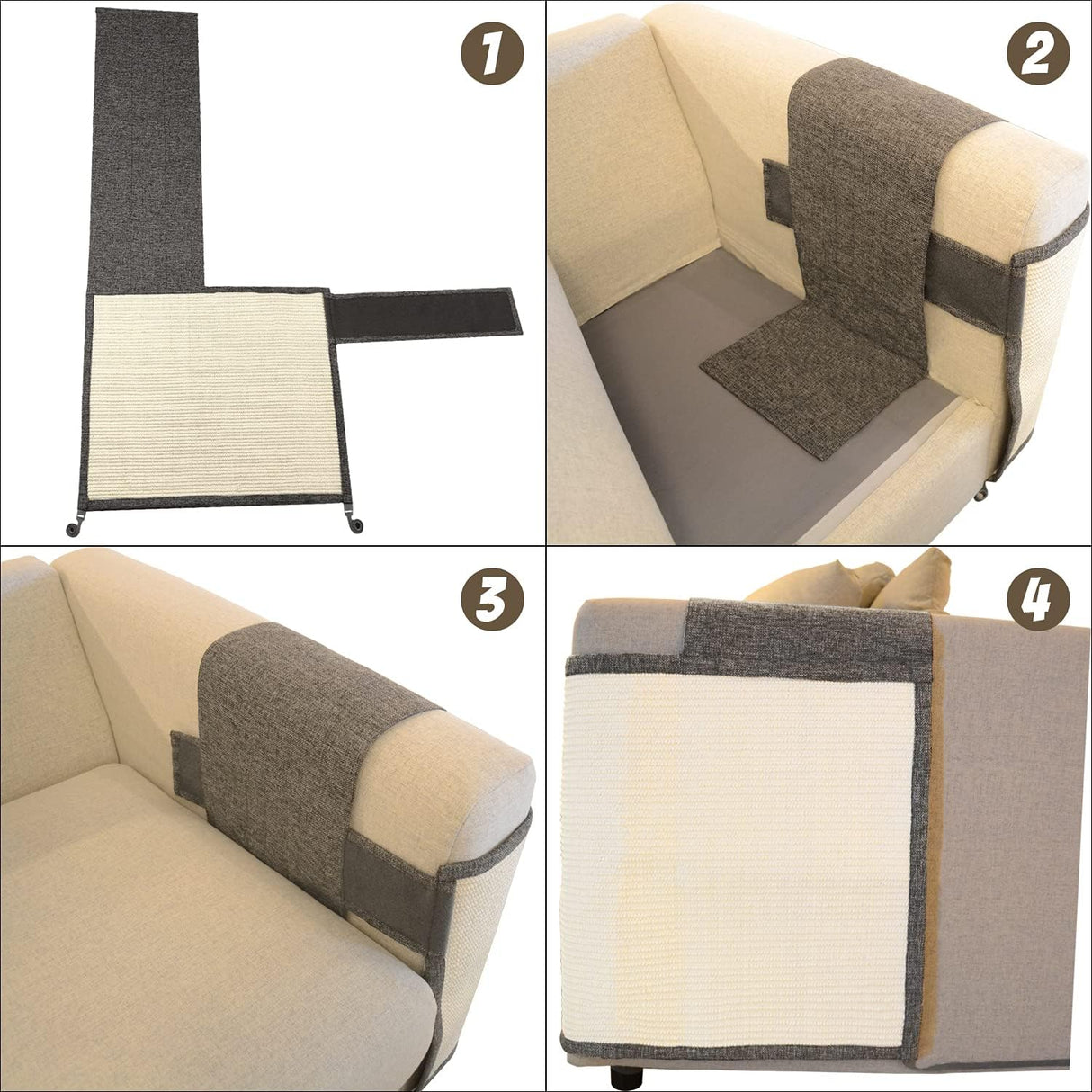 Protector de sofá para muebles con sisal natural