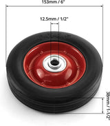 Ruedas QWORK 6 x 1.5, 1/2 eje, capacidad 132 lbs, 2 pack