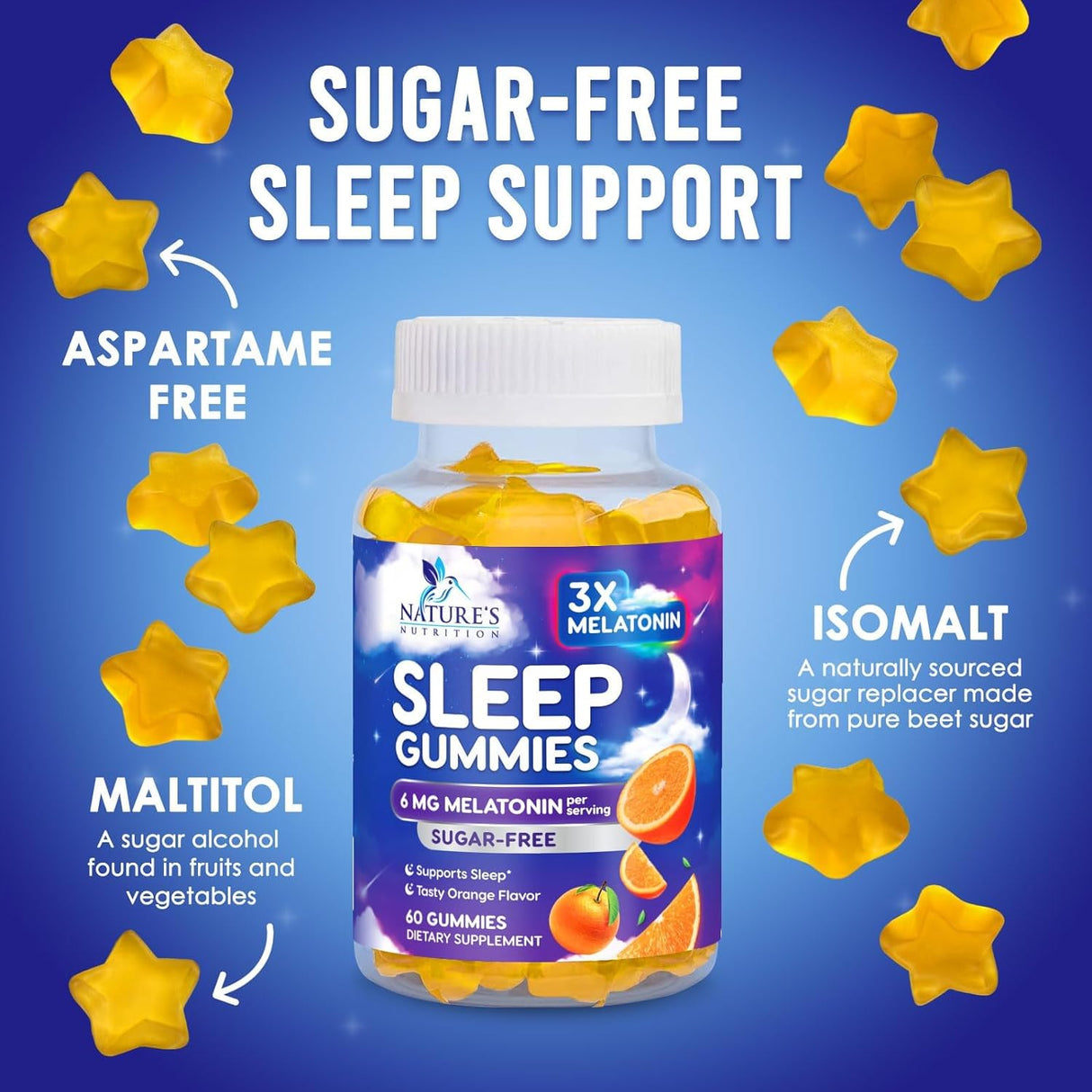 Gomitas para dormir sin azúcar naturales extra fuertes