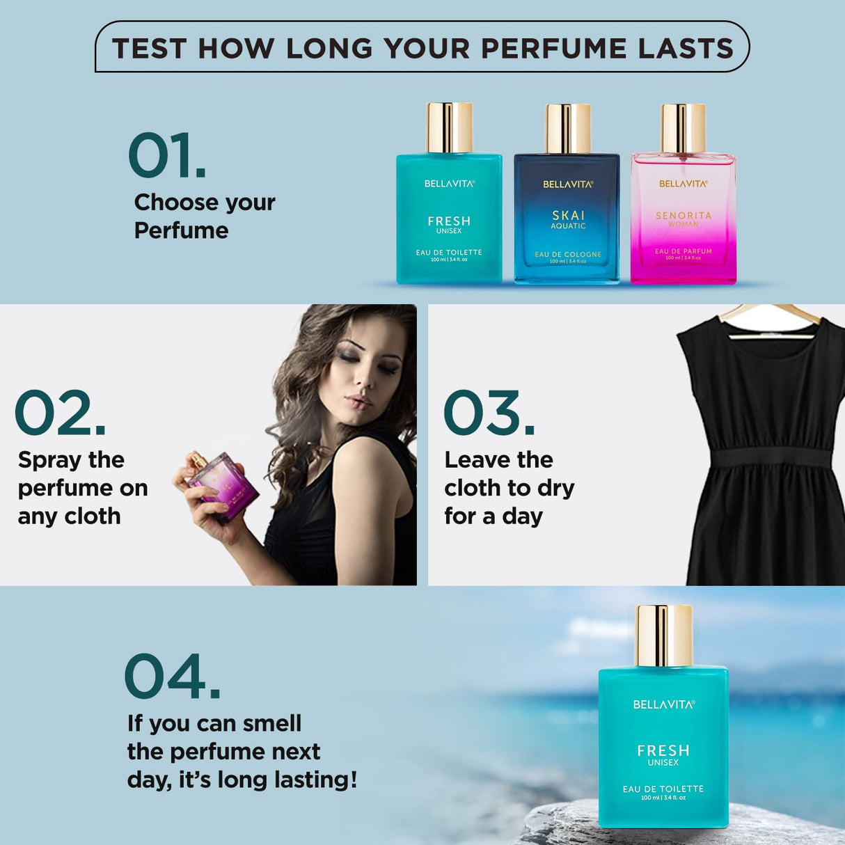 Eau de Parfum Orgánico Bella Vita para Mujeres/Hombres Acuático