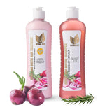 Champú y tratamiento de biotina con cebolla y romero
