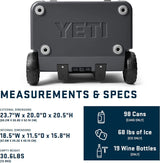 YETI Roadie 60 - Hielera con ruedas y mango retráctil de periscopio
