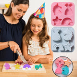 Molde de Silicona para Pasteles, 2Pack, 4 Cavidades, 3D
