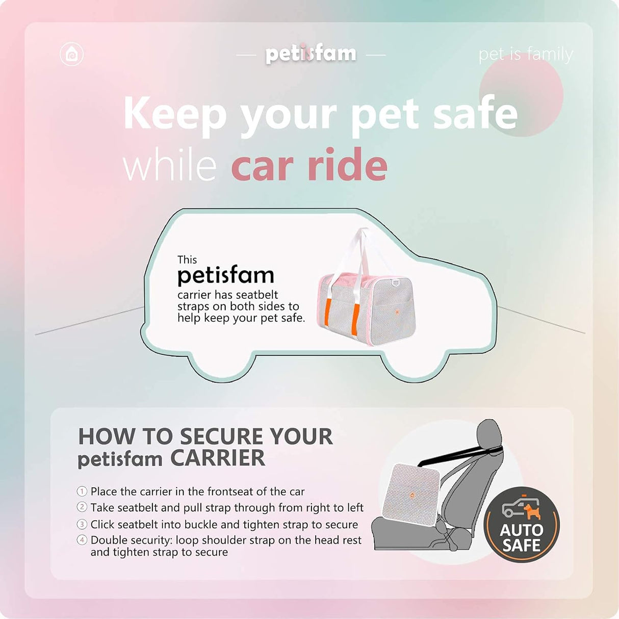 Transportín suave y lindo para mascotas - petisfam, Mediano