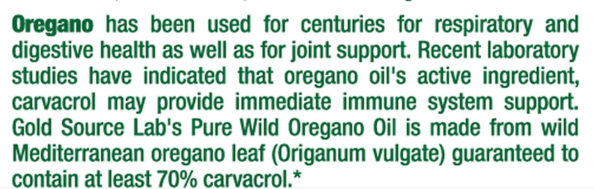 Cápsulas de Aceite de Orégano Salvaje - Extracto Puro Estándar