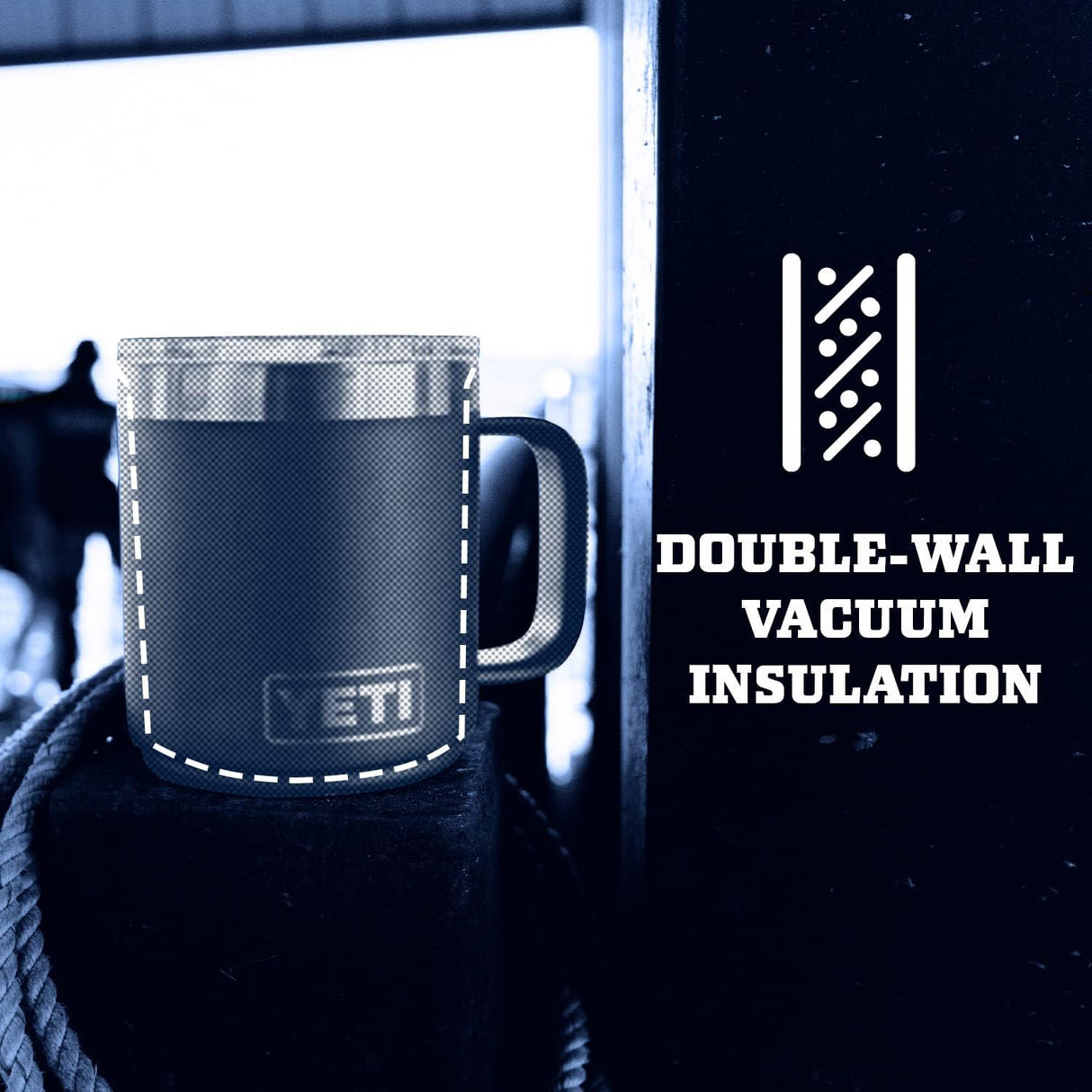 Taza apilable YETI Rambler 10 oz, acero inoxidable, aislada