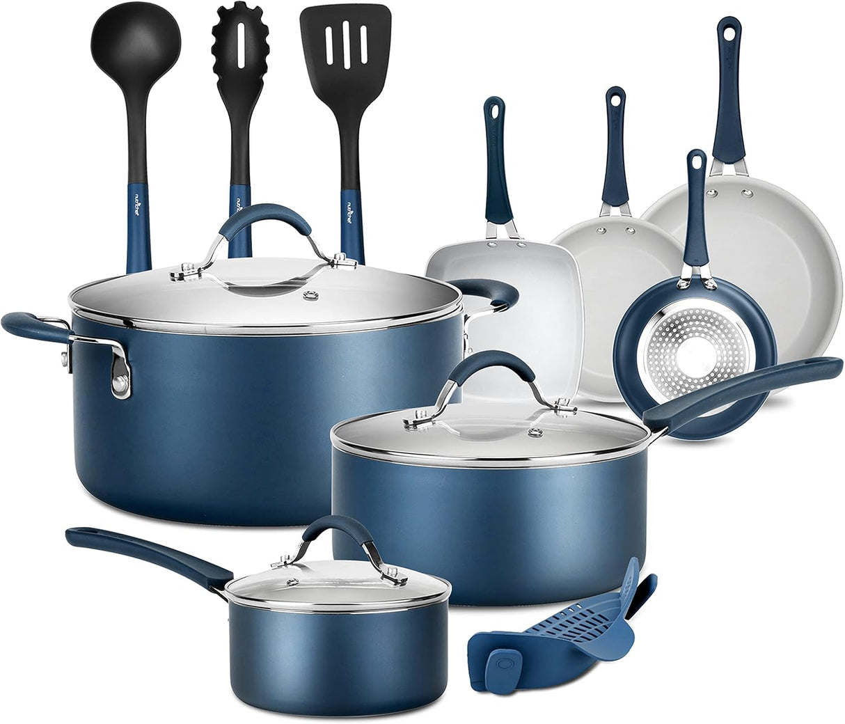 Juegos de Ollas de cocina antiadherente NUTRICHEF NCCW14SBLU