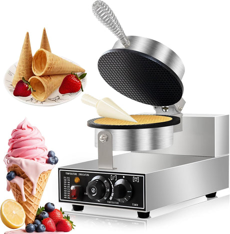 Máquina de Conos de Helado 110V 1300W Acero Inoxidable Modelo X1