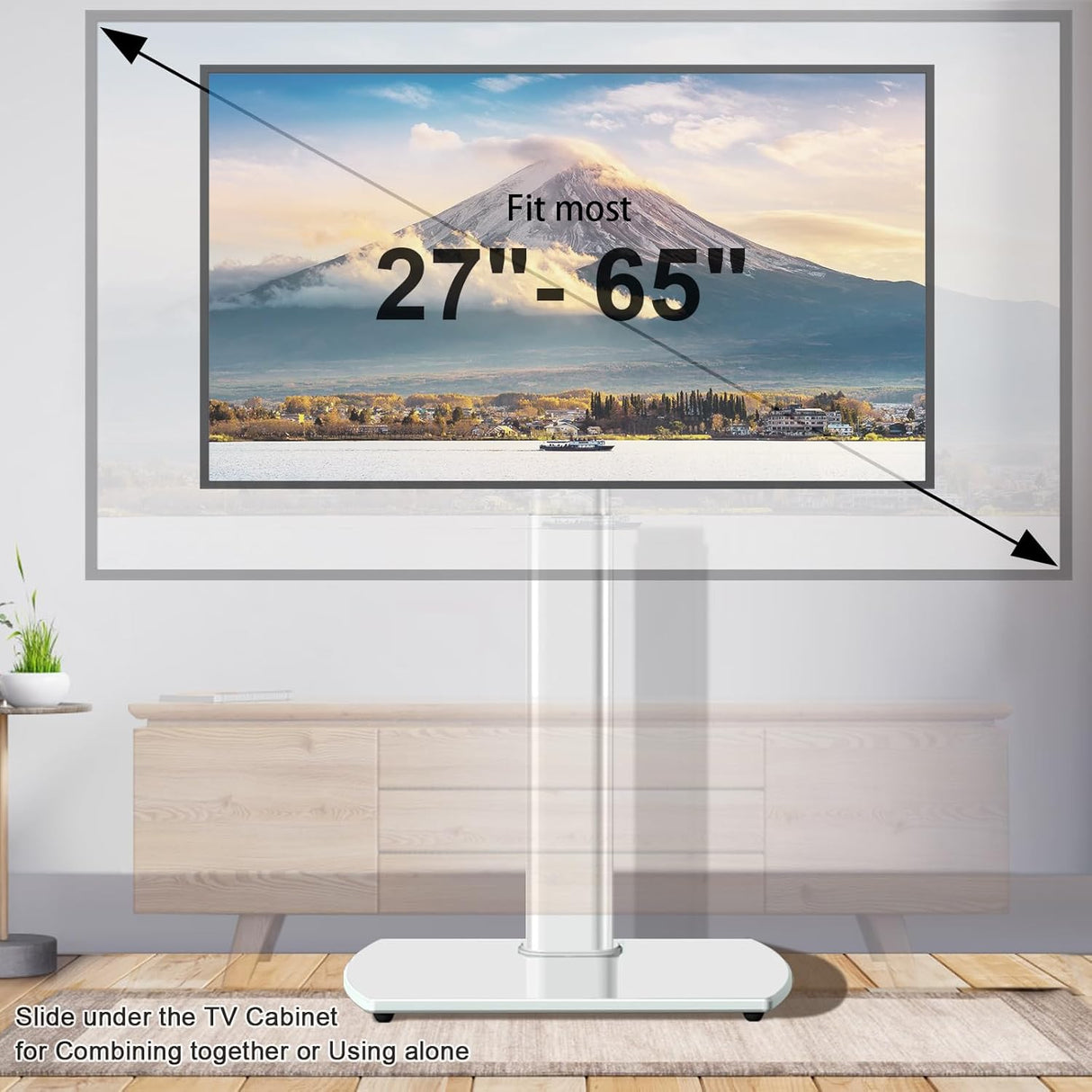 Soporte de TV YOMT con giro, ajustable 27-65, modelo universal