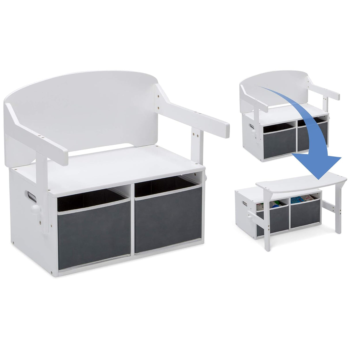 Banco de actividades convertible para niños color blanco