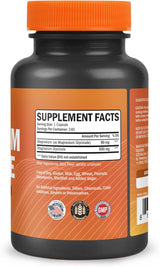 Magnesium Glycinato - Suplemento de 500mg, 240 cápsulas