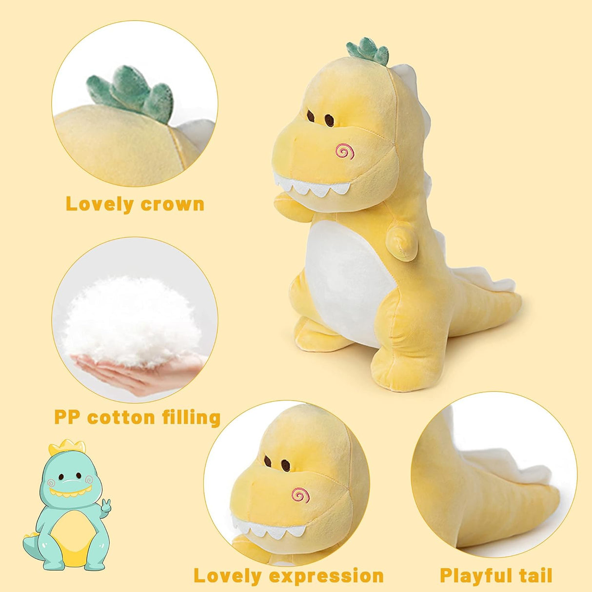 Lindo peluche  de dinosaurio super suave para niños