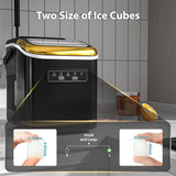 Máquina de Hielo Portátil Compacta, Auto Limpieza, 26lbs/24hrs