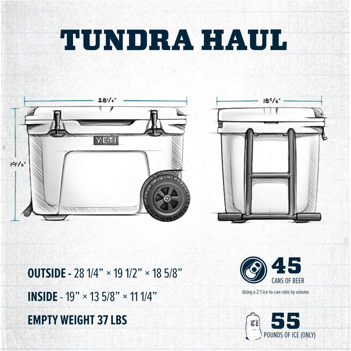 Nevera portátil con ruedas YETI Tundra Haul resistente y grande