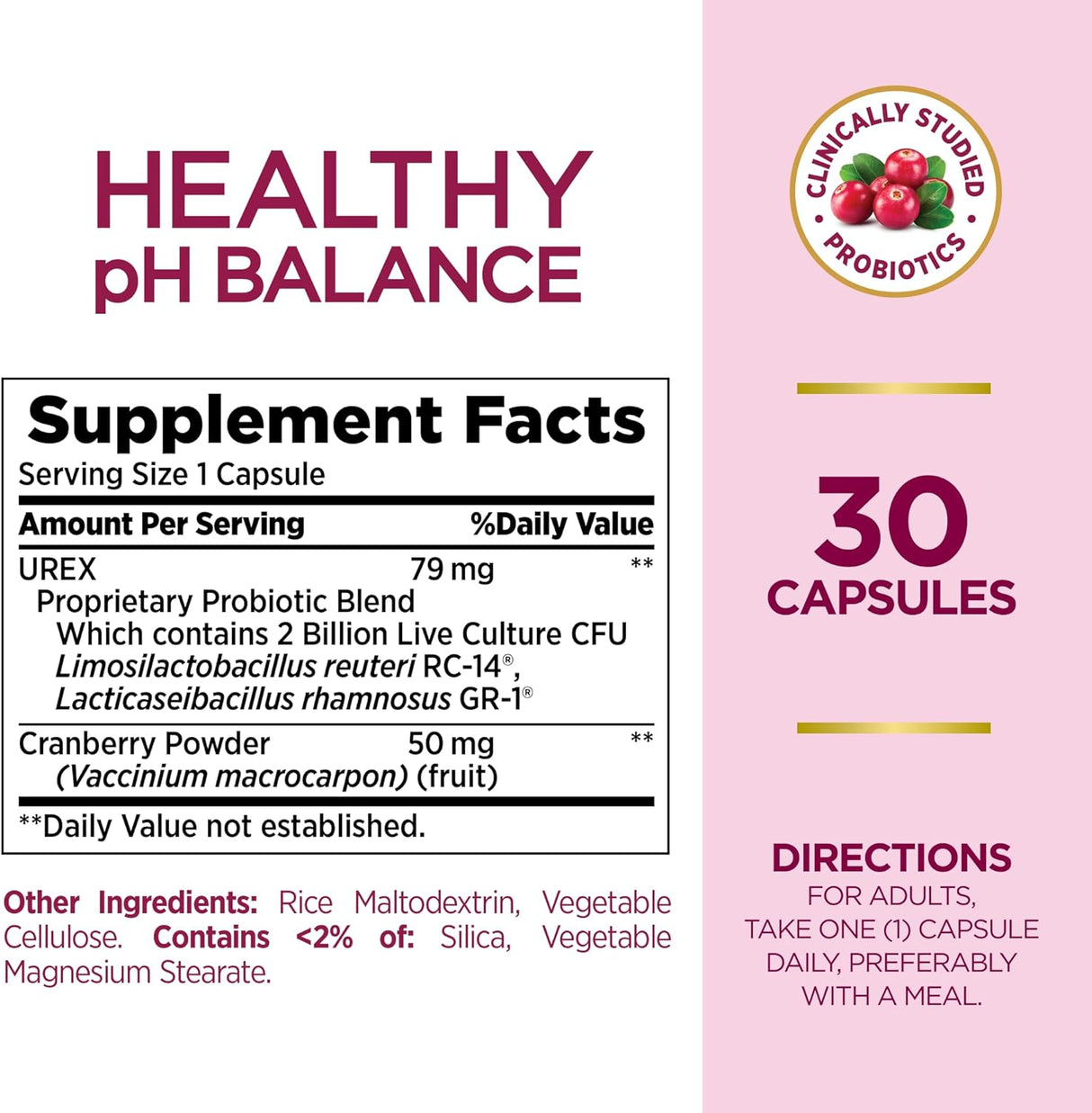 Solutions Healthy pH Balance, probióticos  equilibrio del pH