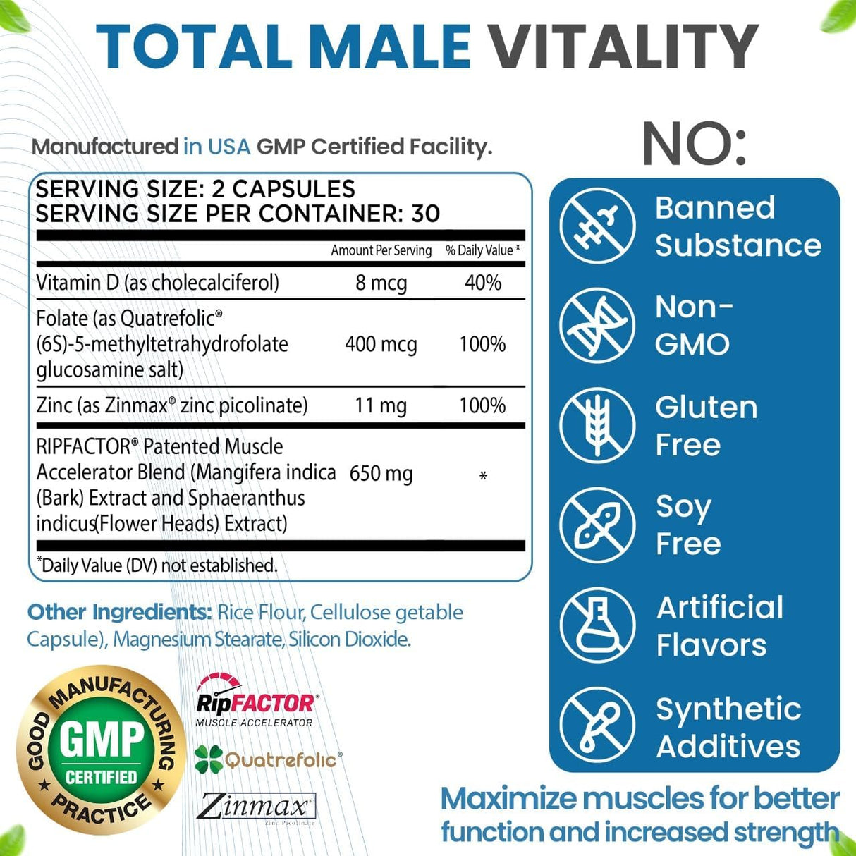 Suplemento avanzado de construcción muscular para hombres