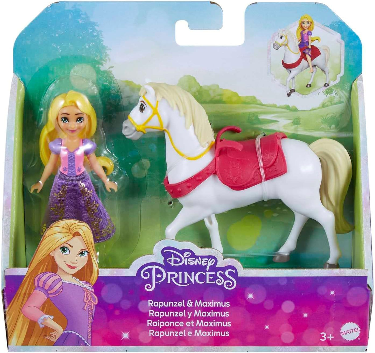 Muñeca Rapunzel y caballo Maximus, Mattel, película Enredados