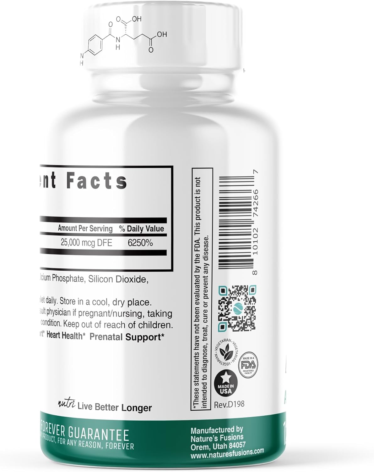 Suplemento Nutri 5-MTHF L Metilfolato 15MG  120 tabl vegana