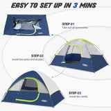 Tienda de Camping 2 Personas, Impermeable y Resistente - Modelo X