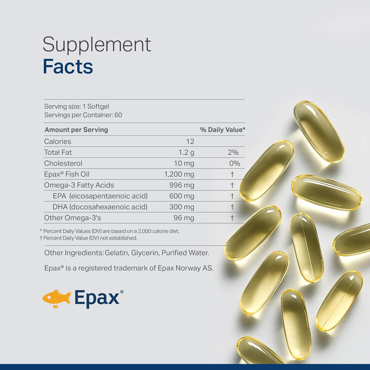 Norwegian rTG Omega 3 Fish Oil, 300 DHA 600 EPA, 60 cápsulas