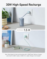 Cargador portátil de 10K con cable USB-C integrado PD 30
